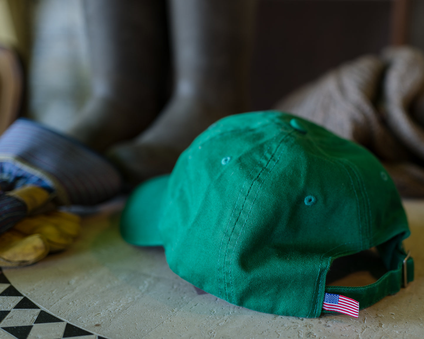 Kelly Green Baseball Cap, Unstructured